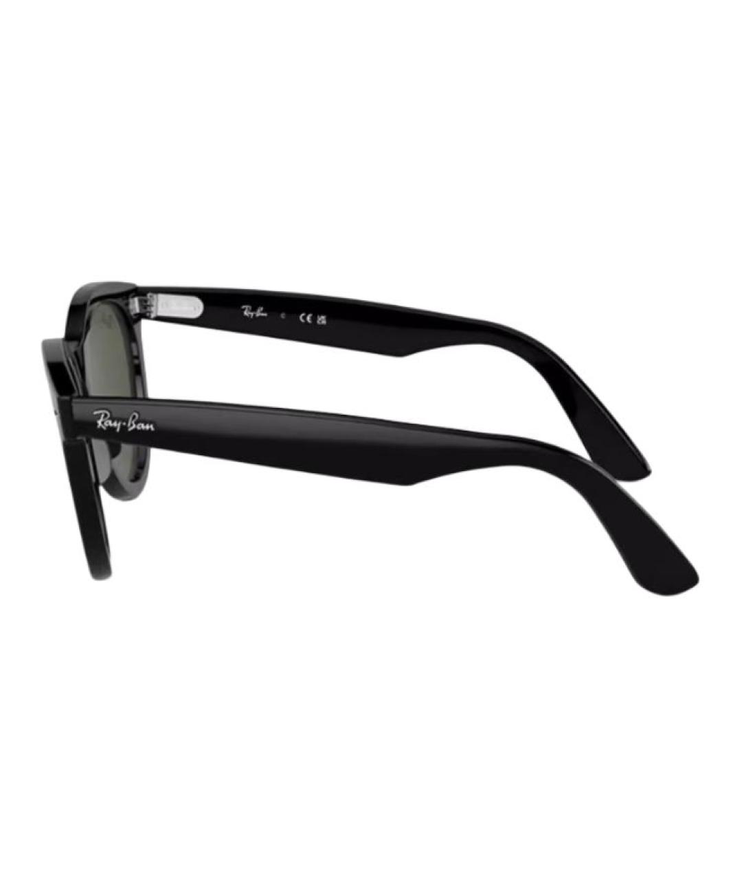 RAY BAN Черные пластиковые солнцезащитные очки, фото 3