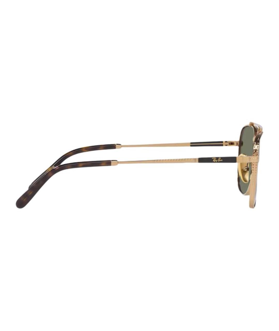 RAY BAN Золотые металлические солнцезащитные очки, фото 4