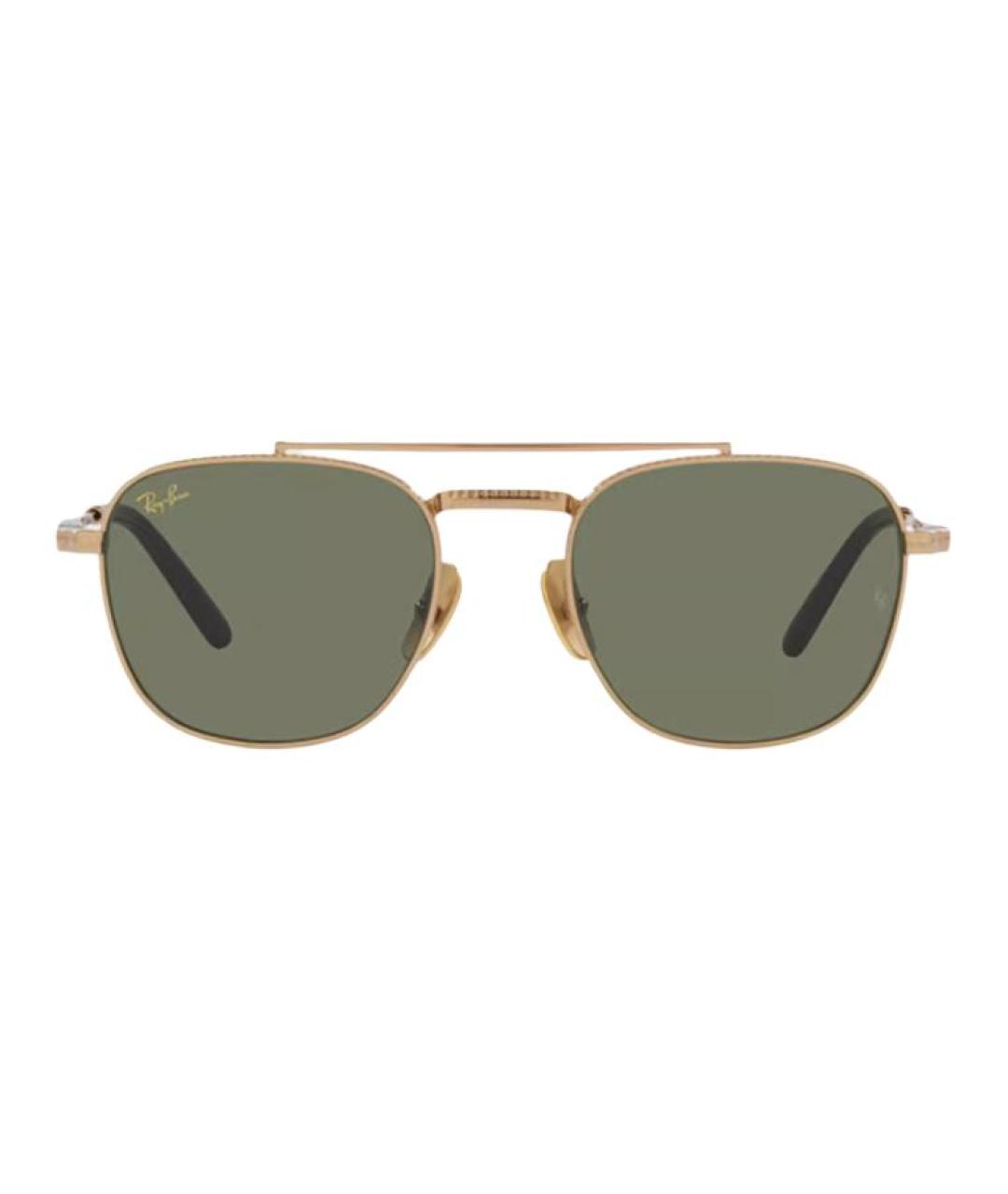 RAY BAN Золотые металлические солнцезащитные очки, фото 2