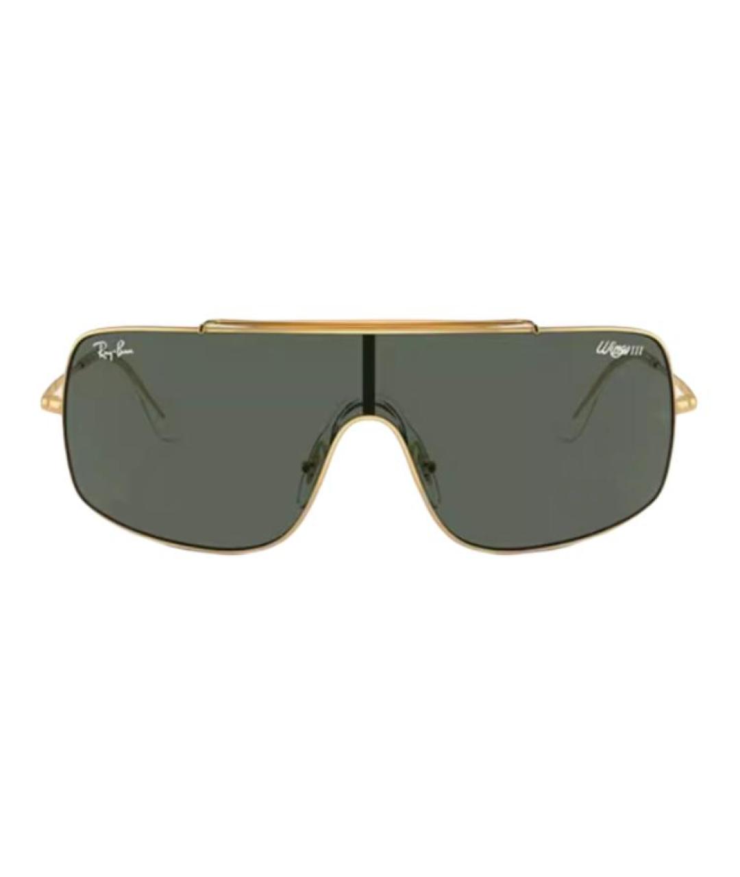 RAY BAN Золотые металлические солнцезащитные очки, фото 2