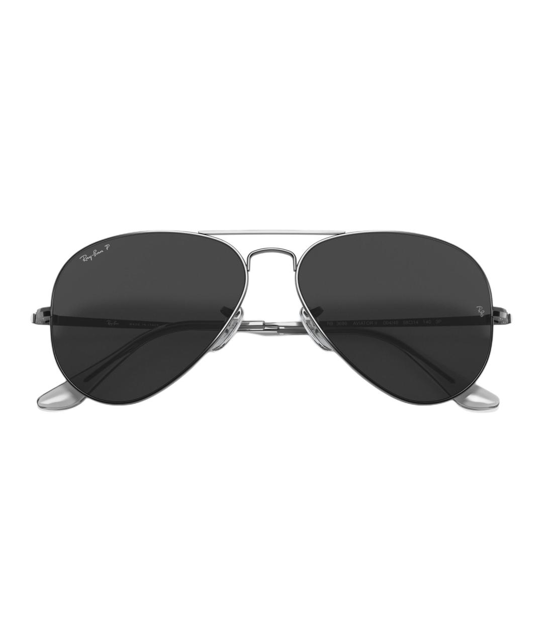 RAY BAN Черные металлические солнцезащитные очки, фото 5