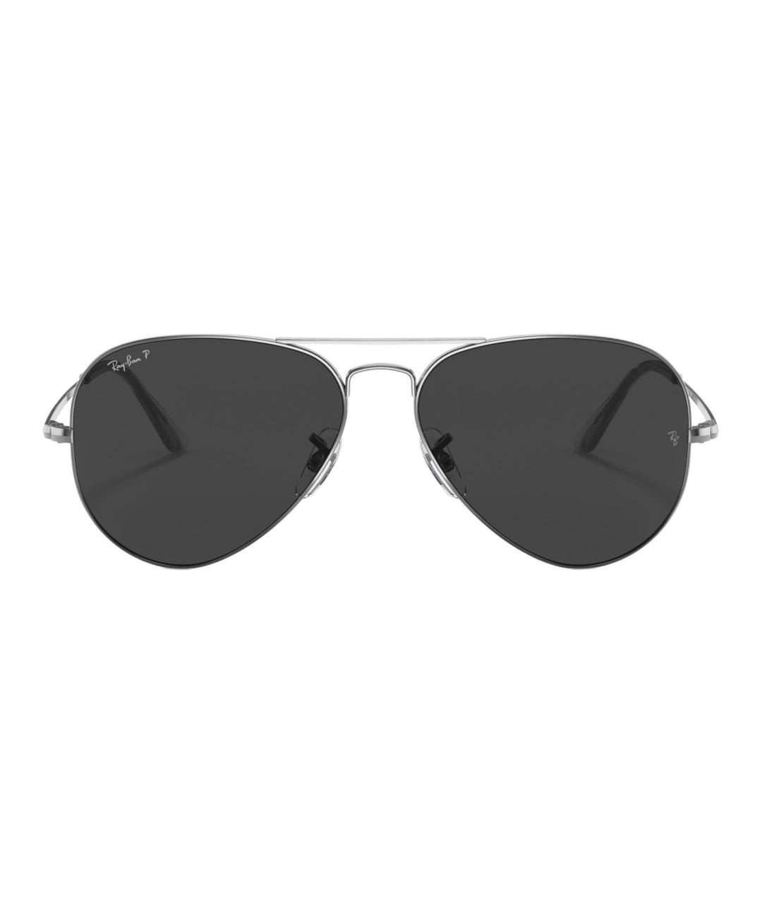 RAY BAN Черные металлические солнцезащитные очки, фото 2