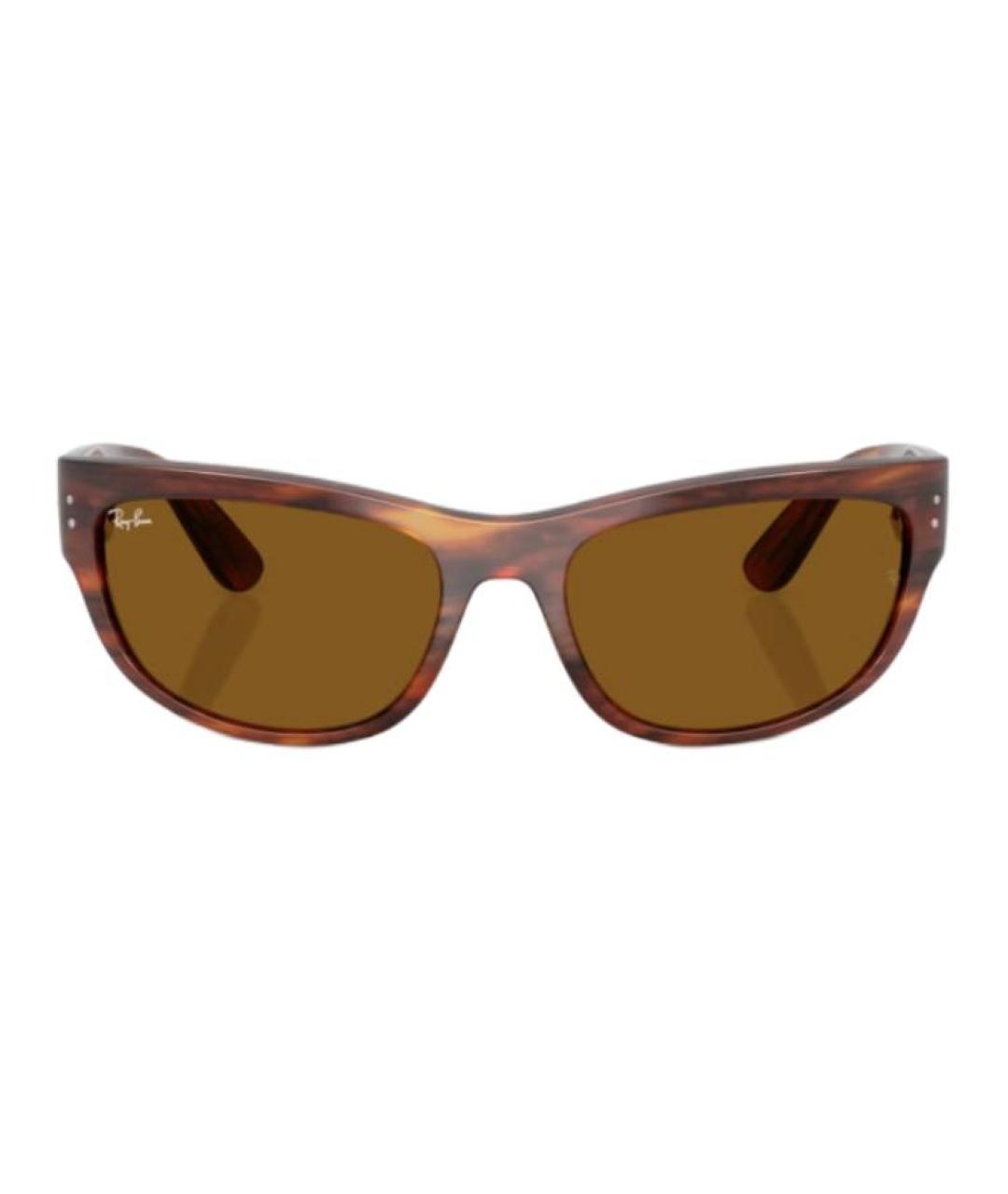 RAY BAN Коричневые пластиковые солнцезащитные очки, фото 2