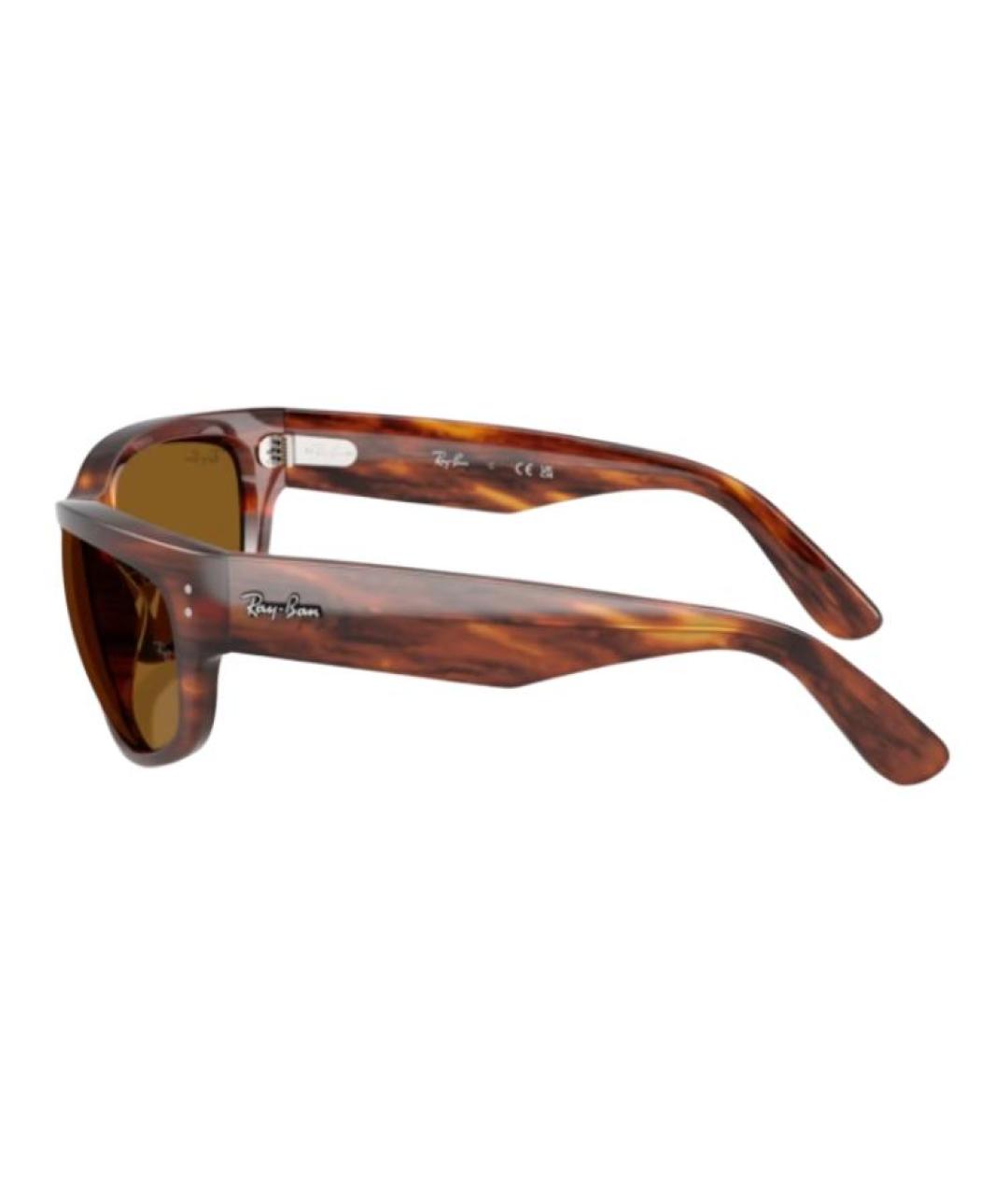 RAY BAN Коричневые пластиковые солнцезащитные очки, фото 3