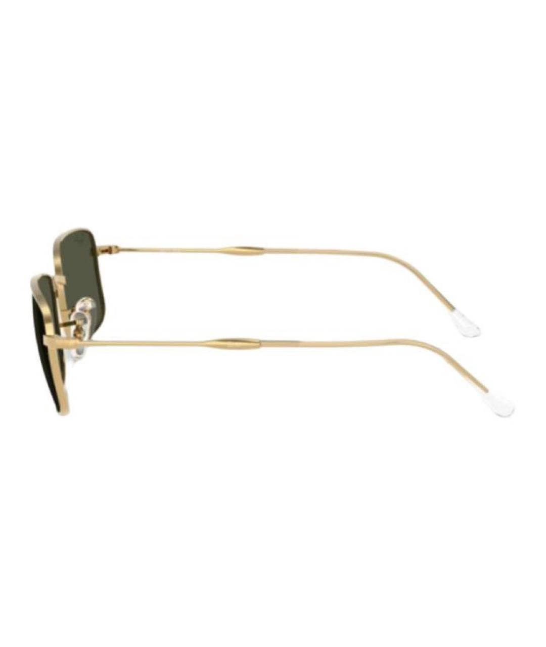 RAY BAN Золотые металлические солнцезащитные очки, фото 3