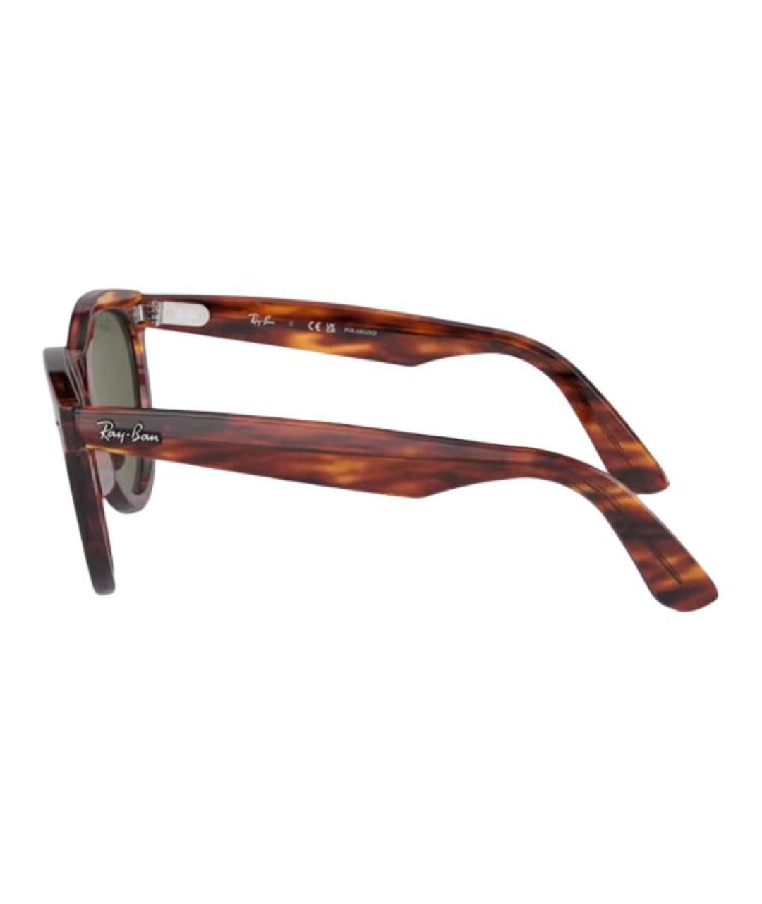 RAY BAN Коричневые пластиковые солнцезащитные очки, фото 3