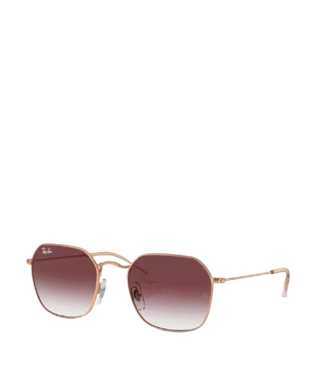 RAY BAN Золотые металлические солнцезащитные очки, фото 1
