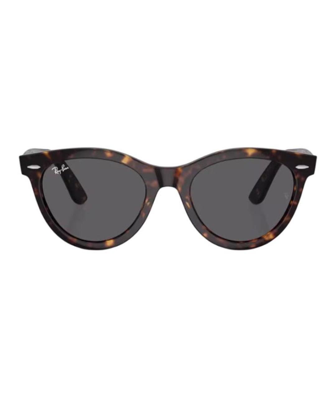 RAY BAN Коричневые пластиковые солнцезащитные очки, фото 2
