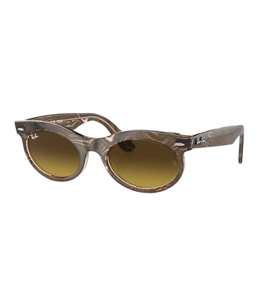 RAY BAN Бежевые пластиковые солнцезащитные очки, фото 2