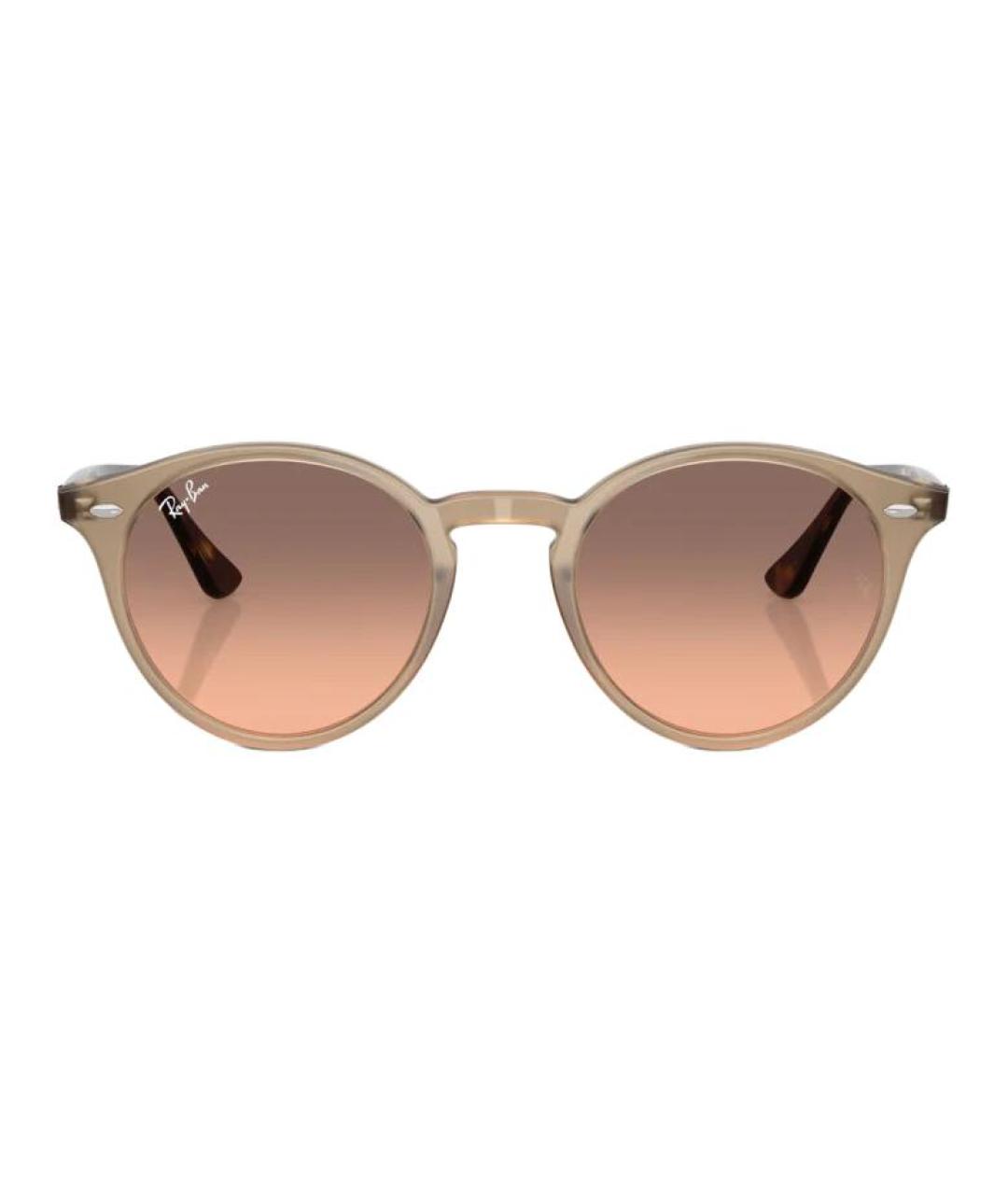 RAY BAN Коричневые пластиковые солнцезащитные очки, фото 2