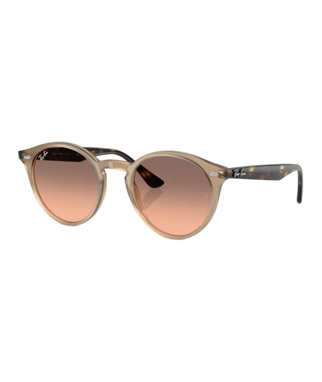 RAY BAN Коричневые пластиковые солнцезащитные очки, фото 1