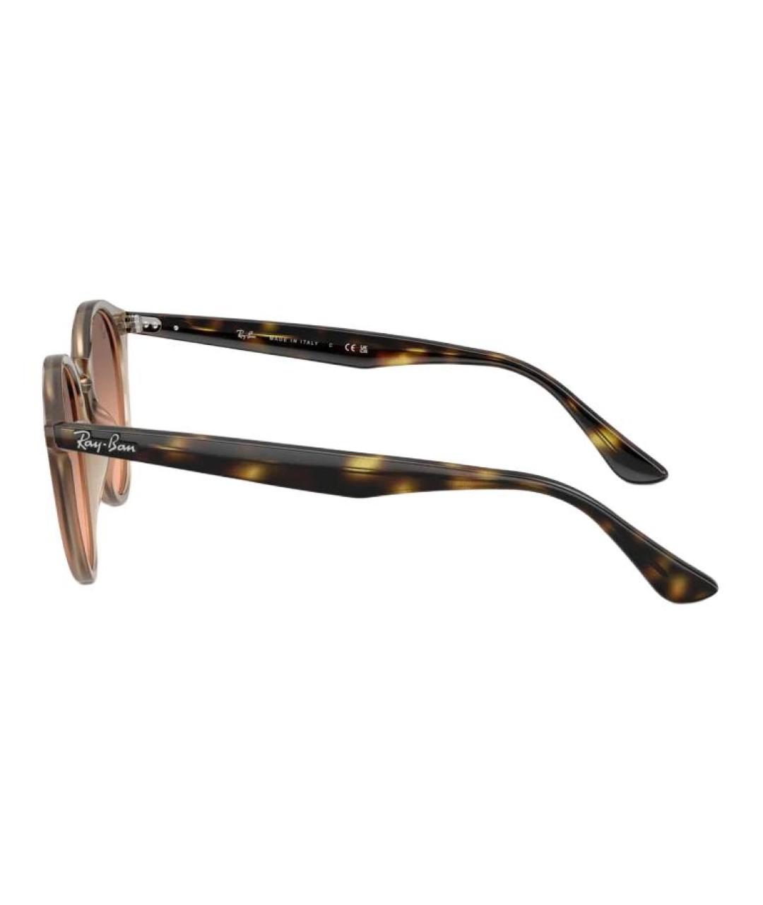 RAY BAN Коричневые пластиковые солнцезащитные очки, фото 3