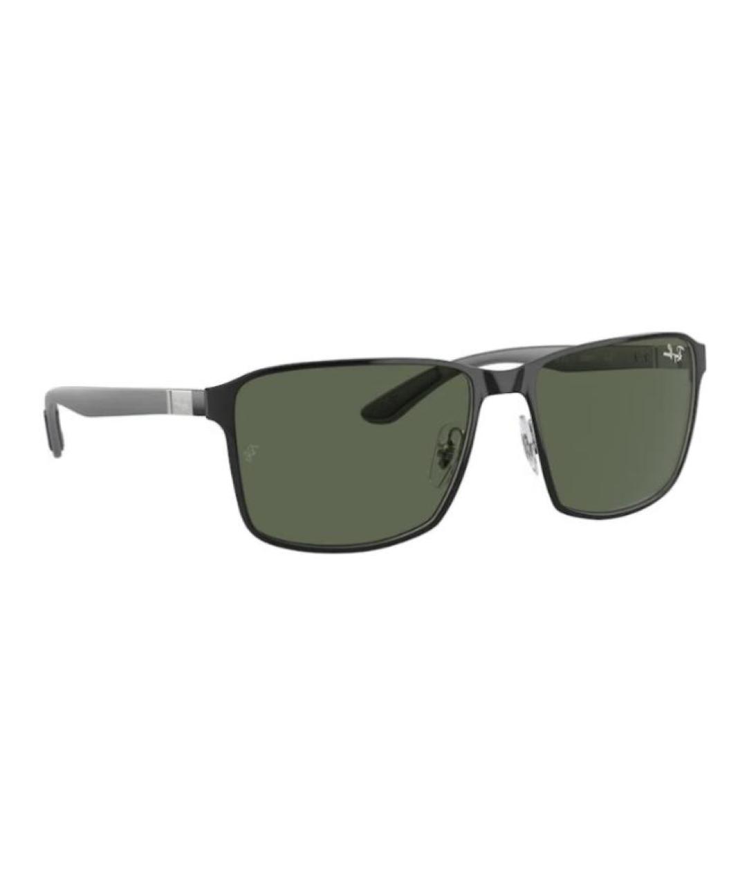 RAY BAN Черные металлические солнцезащитные очки, фото 2