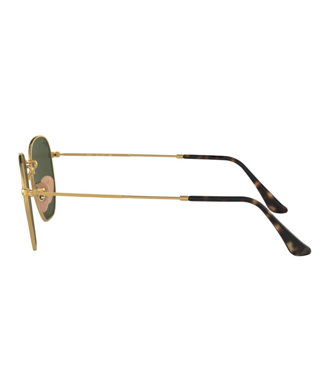 RAY BAN Золотые металлические солнцезащитные очки, фото 4