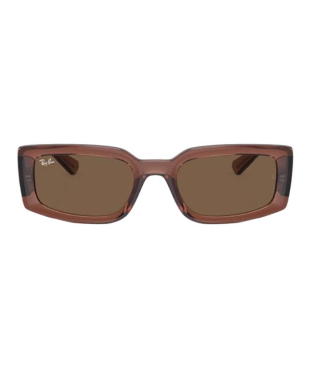 RAY BAN Коричневые пластиковые солнцезащитные очки, фото 2