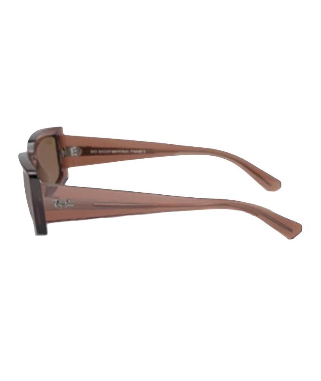 RAY BAN Коричневые пластиковые солнцезащитные очки, фото 3