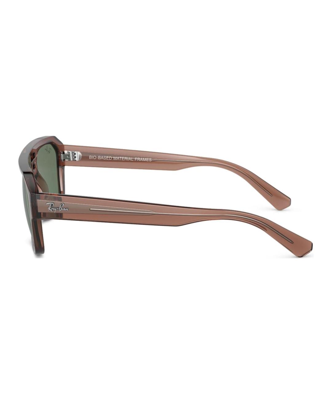 RAY BAN Коричневые пластиковые солнцезащитные очки, фото 3