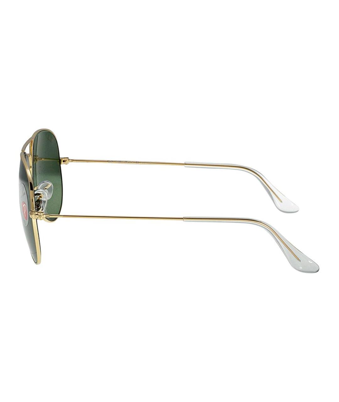 RAY BAN Золотые металлические солнцезащитные очки, фото 4