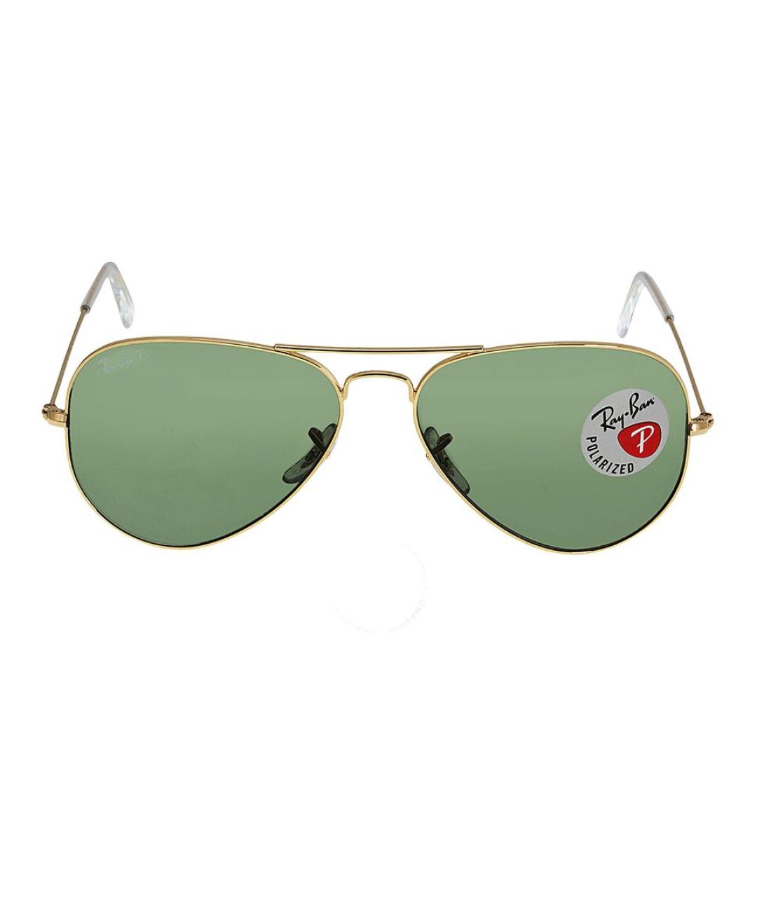 RAY BAN Золотые металлические солнцезащитные очки, фото 2