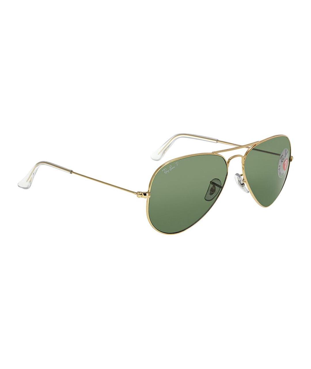 RAY BAN Золотые металлические солнцезащитные очки, фото 3
