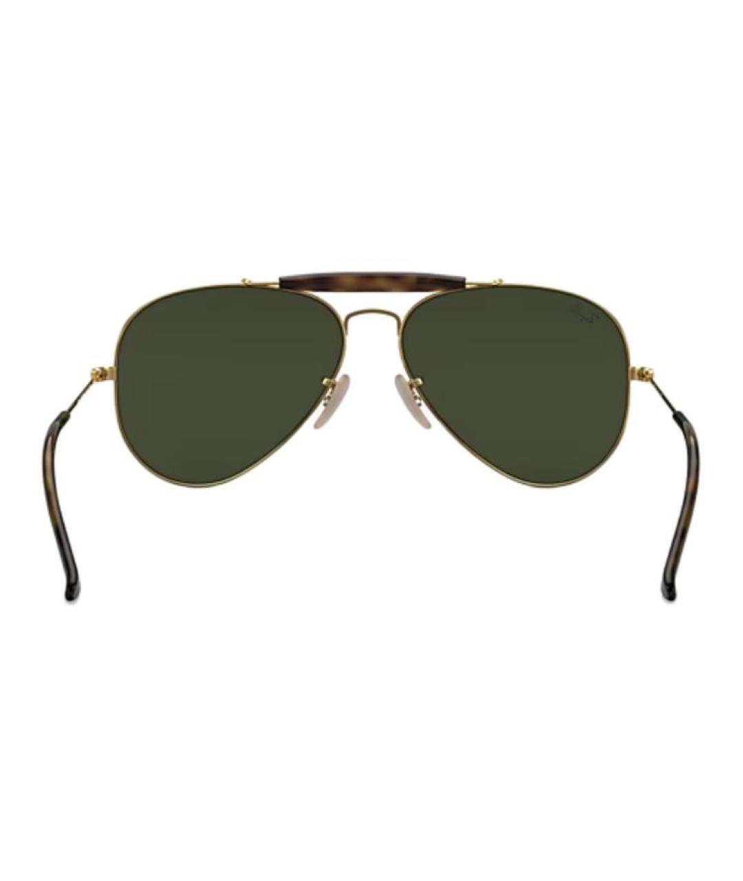 RAY BAN Золотые металлические солнцезащитные очки, фото 4