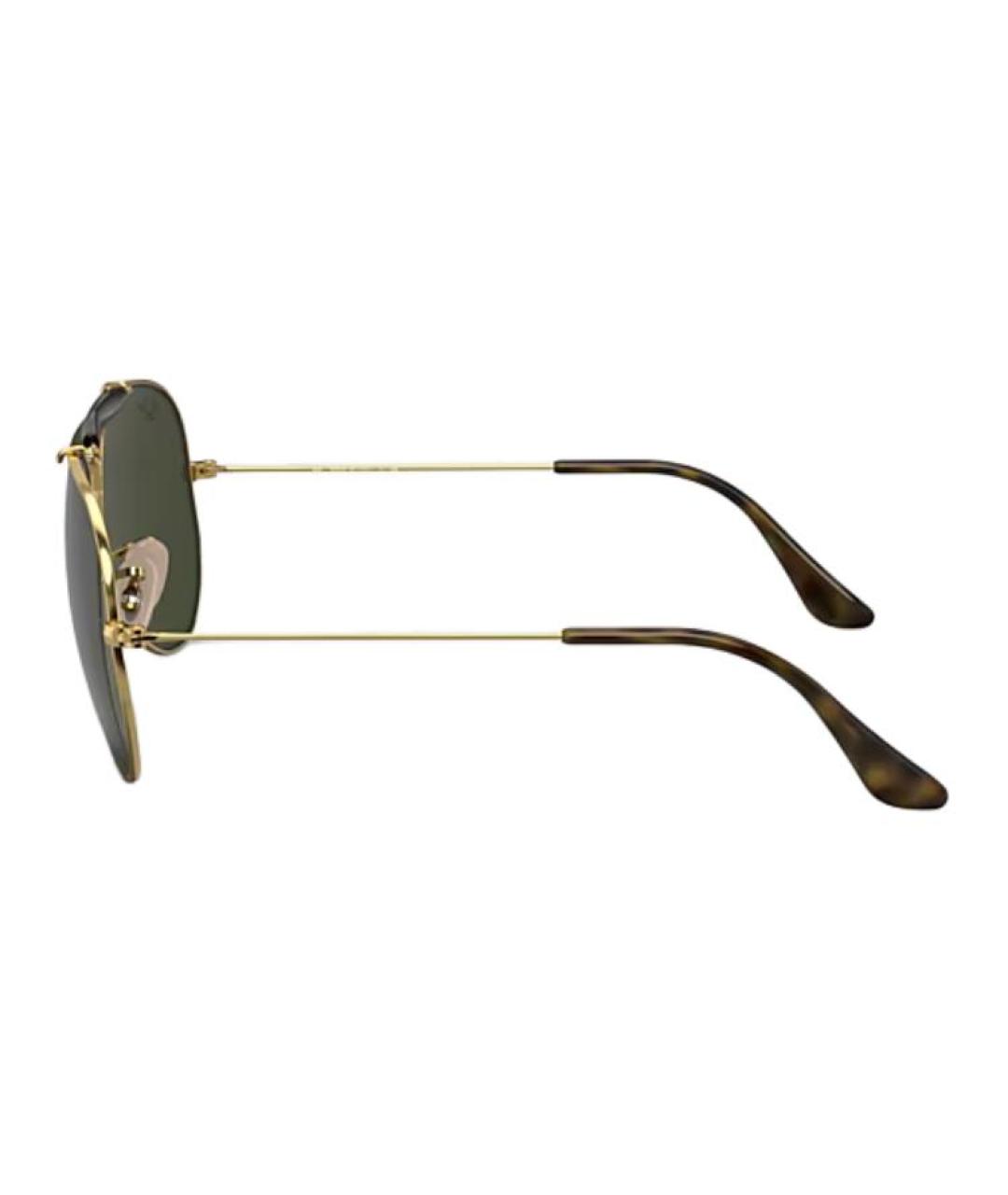 RAY BAN Золотые металлические солнцезащитные очки, фото 5