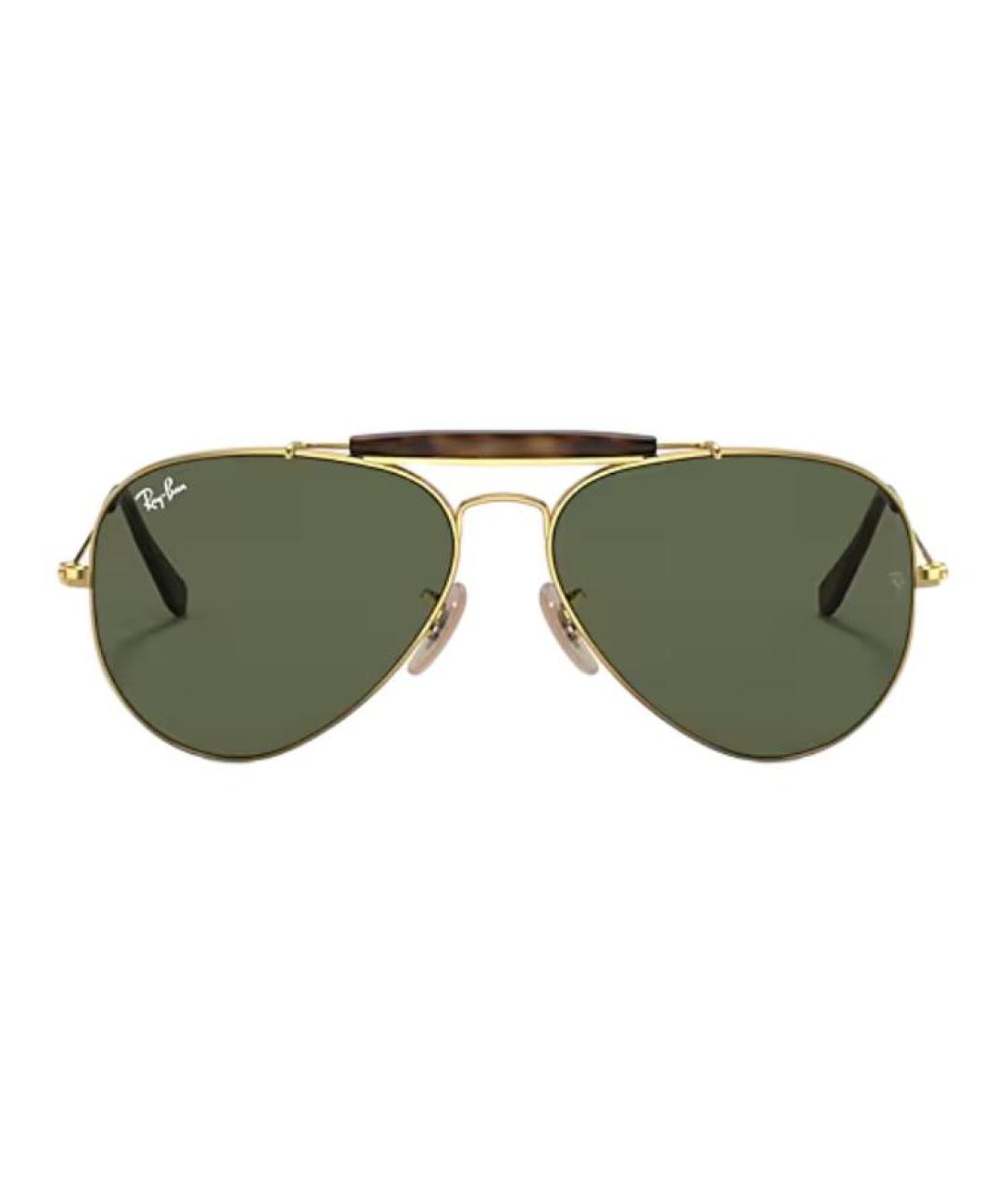 RAY BAN Золотые металлические солнцезащитные очки, фото 2