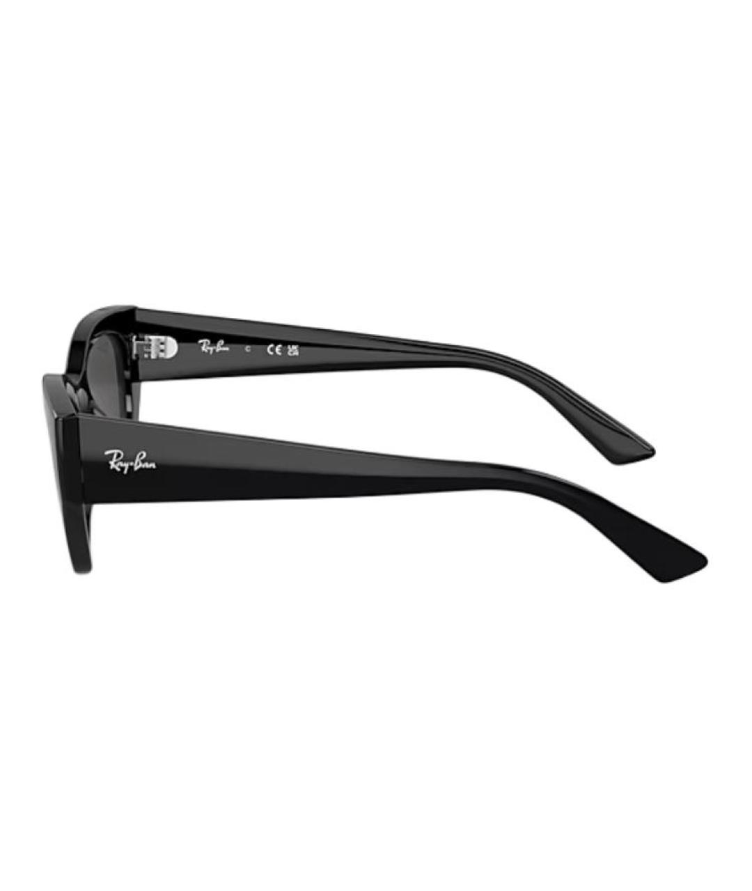 RAY BAN Черные пластиковые солнцезащитные очки, фото 4