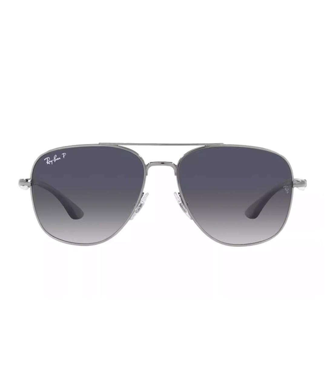 RAY BAN Серебряные металлические солнцезащитные очки, фото 2