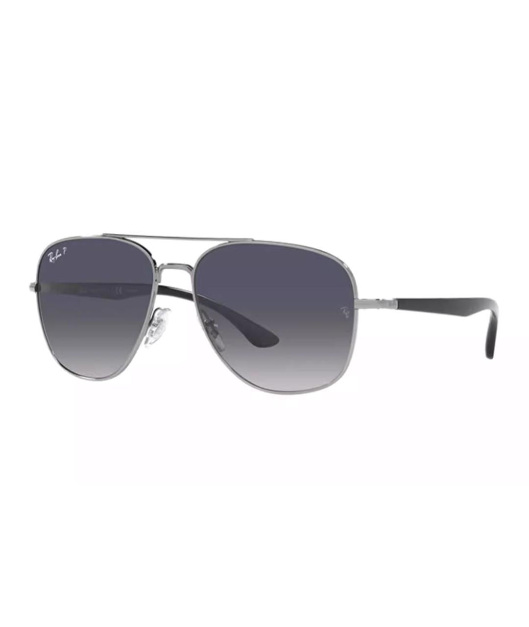 RAY BAN Серебряные металлические солнцезащитные очки, фото 1