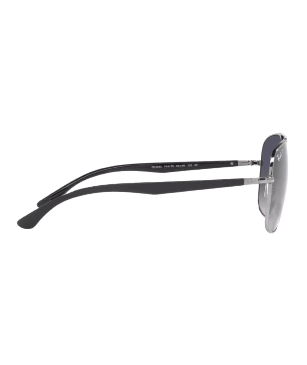 RAY BAN Серебряные металлические солнцезащитные очки, фото 3