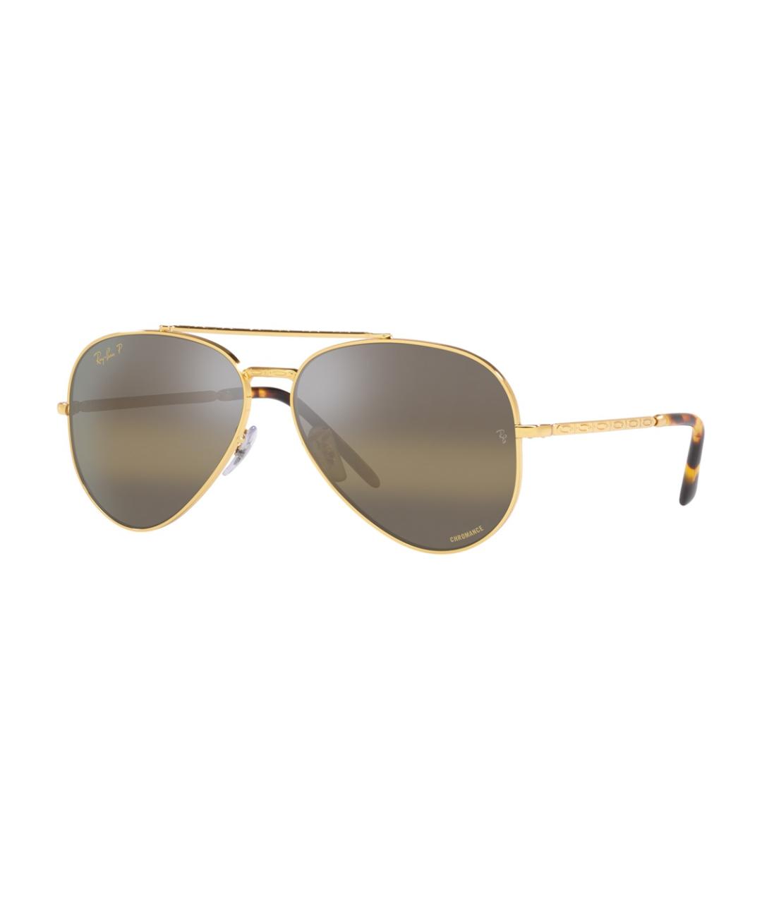 RAY BAN Золотые металлические солнцезащитные очки, фото 1