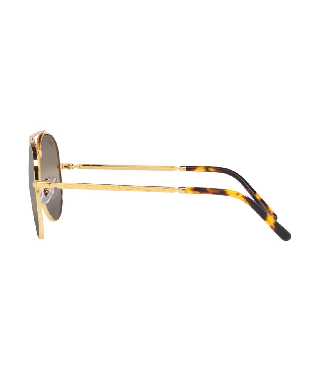 RAY BAN Золотые металлические солнцезащитные очки, фото 3