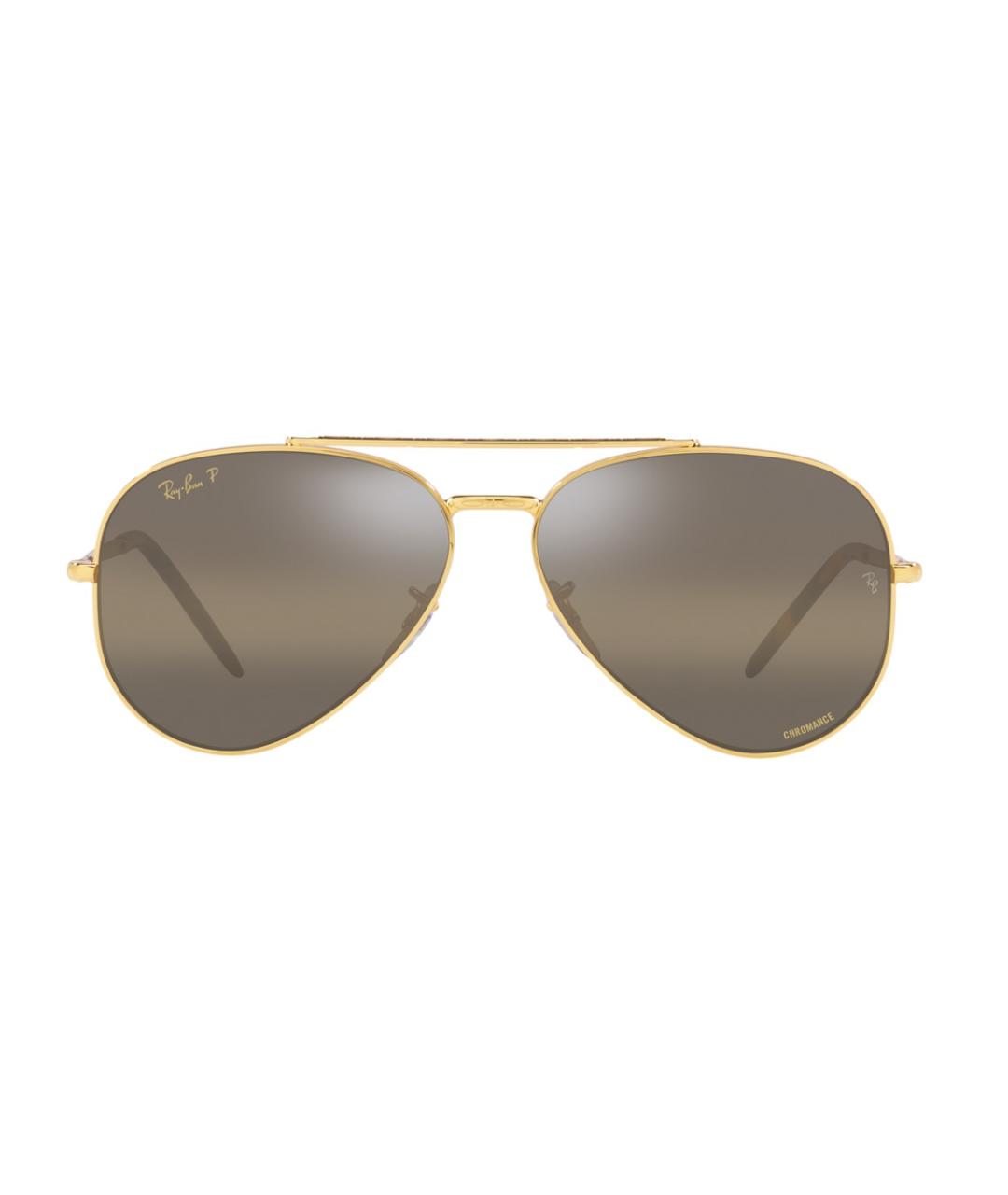 RAY BAN Золотые металлические солнцезащитные очки, фото 2