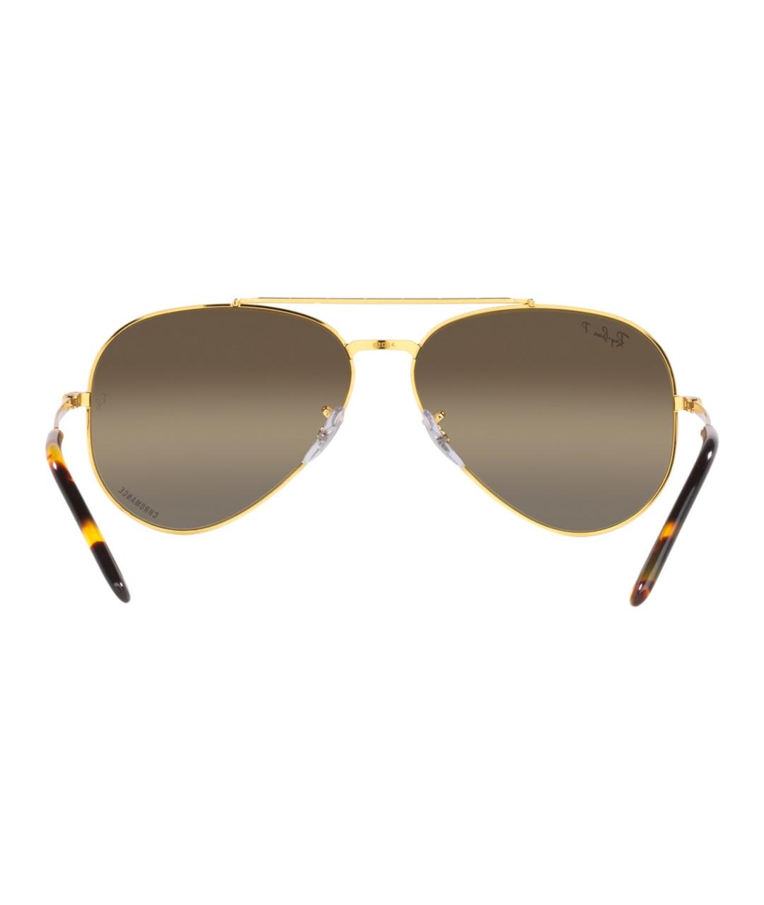 RAY BAN Золотые металлические солнцезащитные очки, фото 4