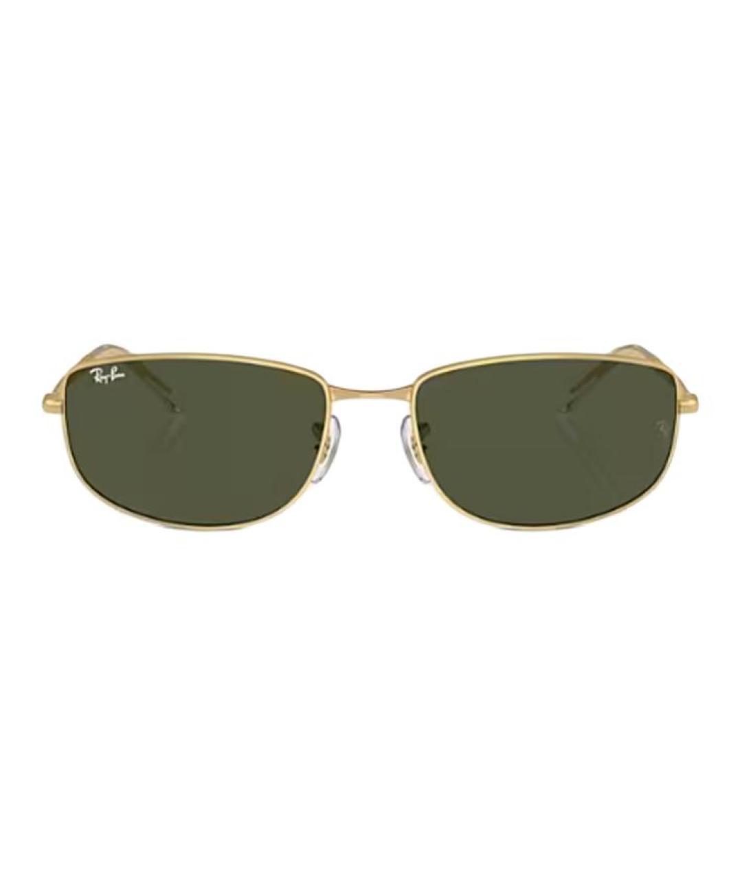 RAY BAN Золотые металлические солнцезащитные очки, фото 2