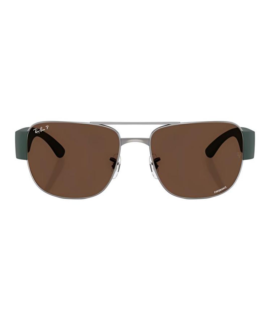 RAY BAN Черные металлические солнцезащитные очки, фото 2