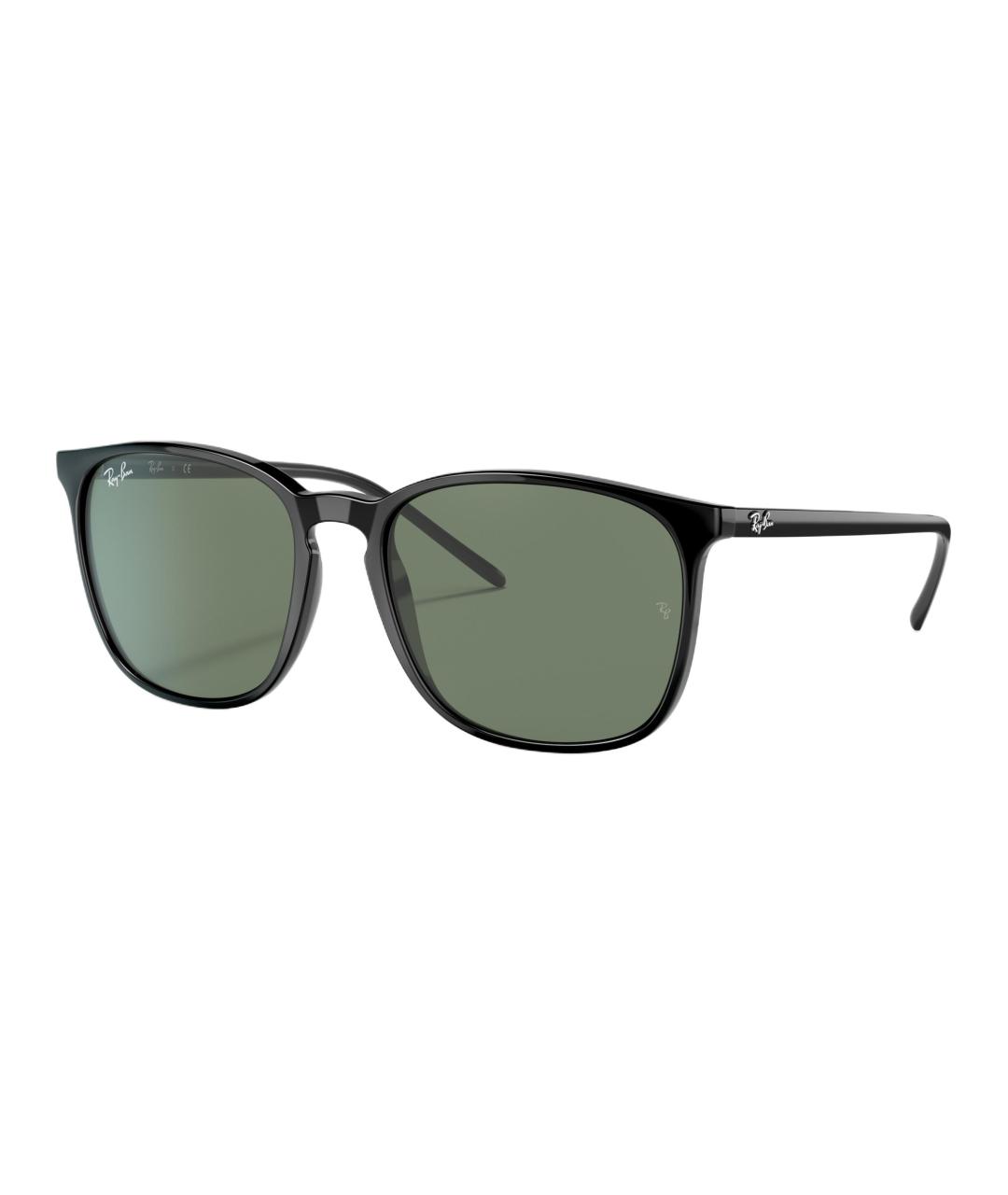 RAY BAN Черные пластиковые солнцезащитные очки, фото 1