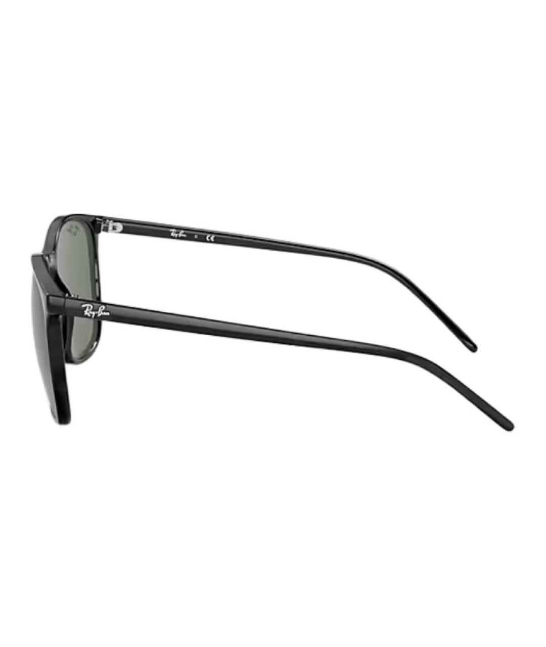 RAY BAN Черные пластиковые солнцезащитные очки, фото 4