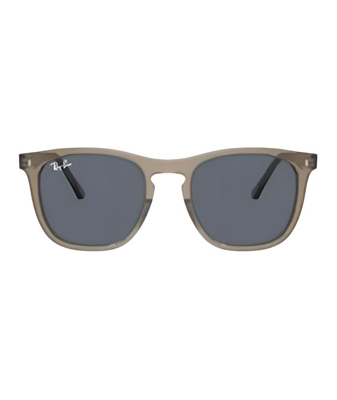 RAY BAN Коричневые пластиковые солнцезащитные очки, фото 2