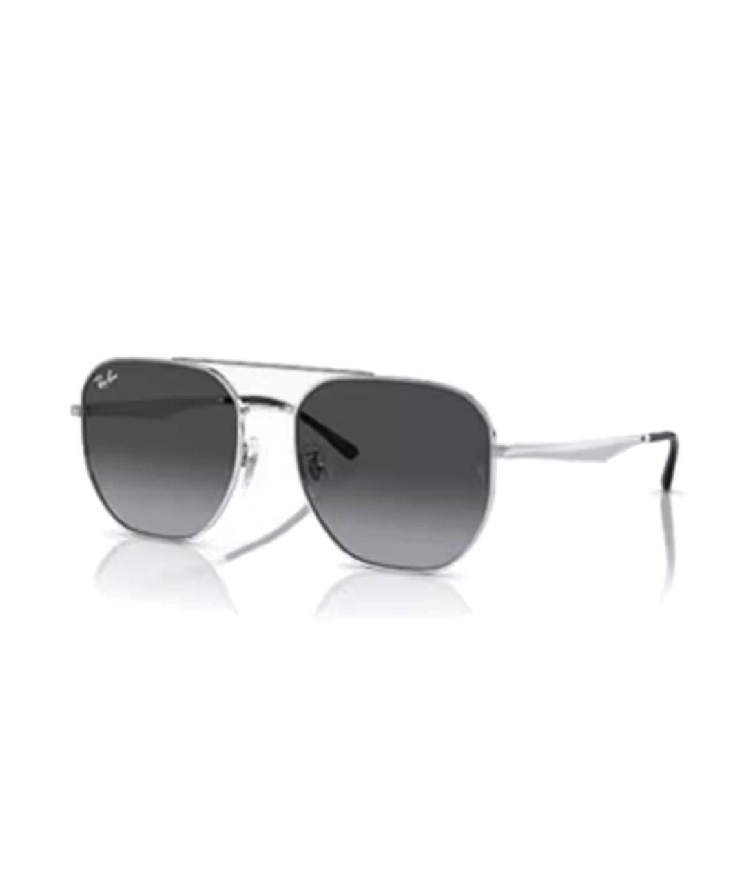RAY BAN Серебряные металлические солнцезащитные очки, фото 1