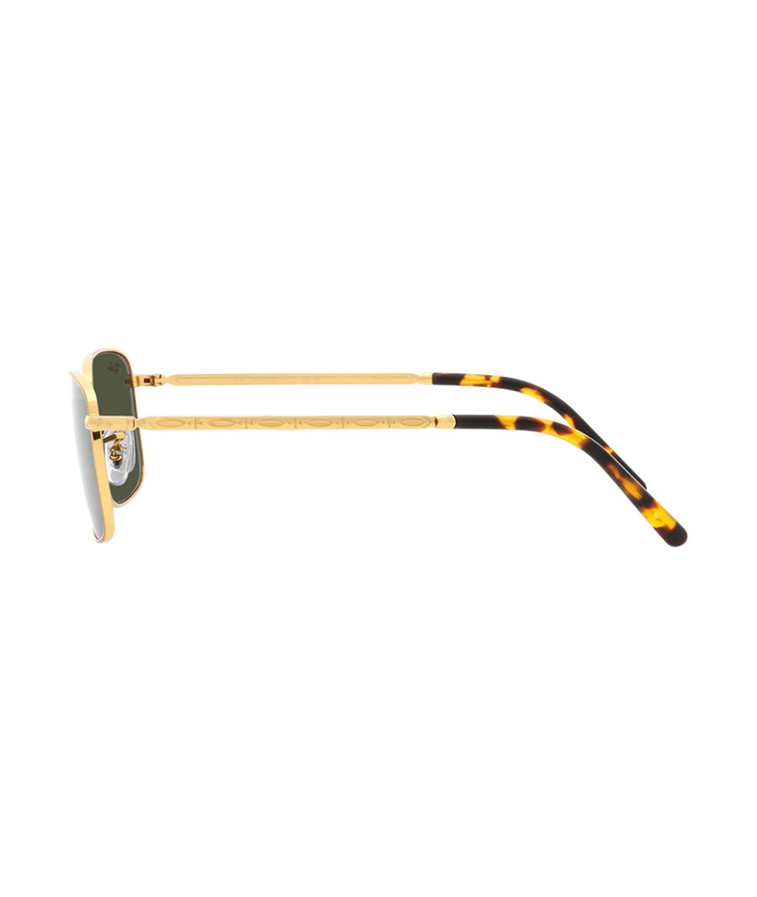 RAY BAN Золотые металлические солнцезащитные очки, фото 3