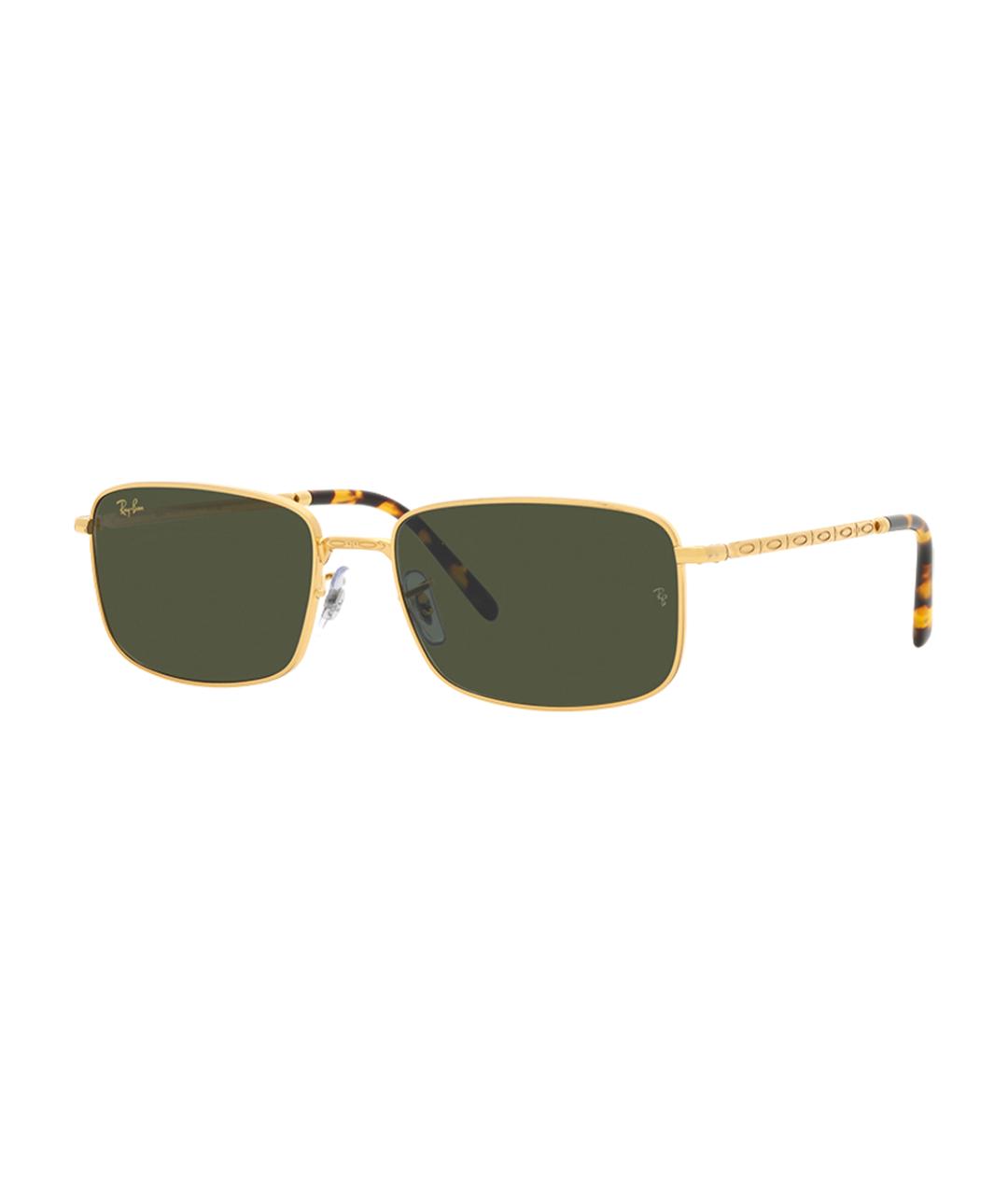 RAY BAN Золотые металлические солнцезащитные очки, фото 1