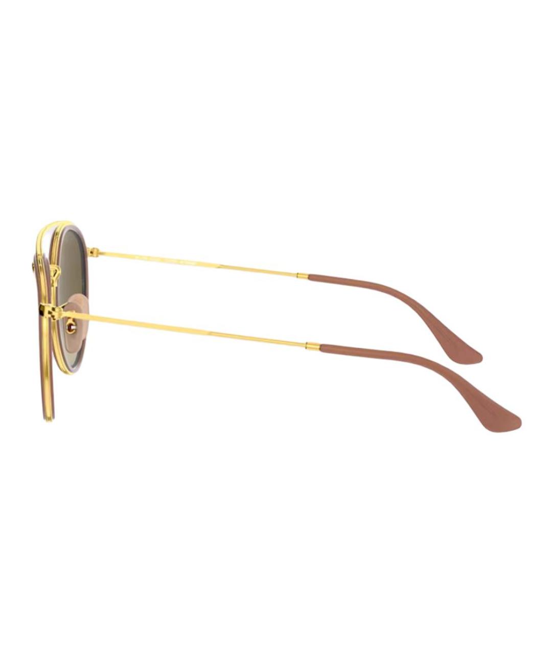 RAY BAN Золотые металлические солнцезащитные очки, фото 3