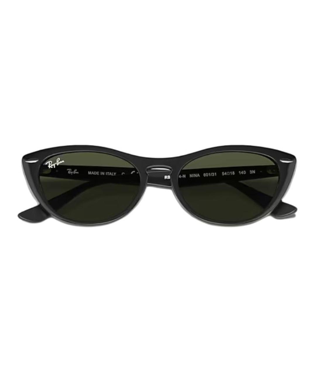 RAY BAN Черные пластиковые солнцезащитные очки, фото 5