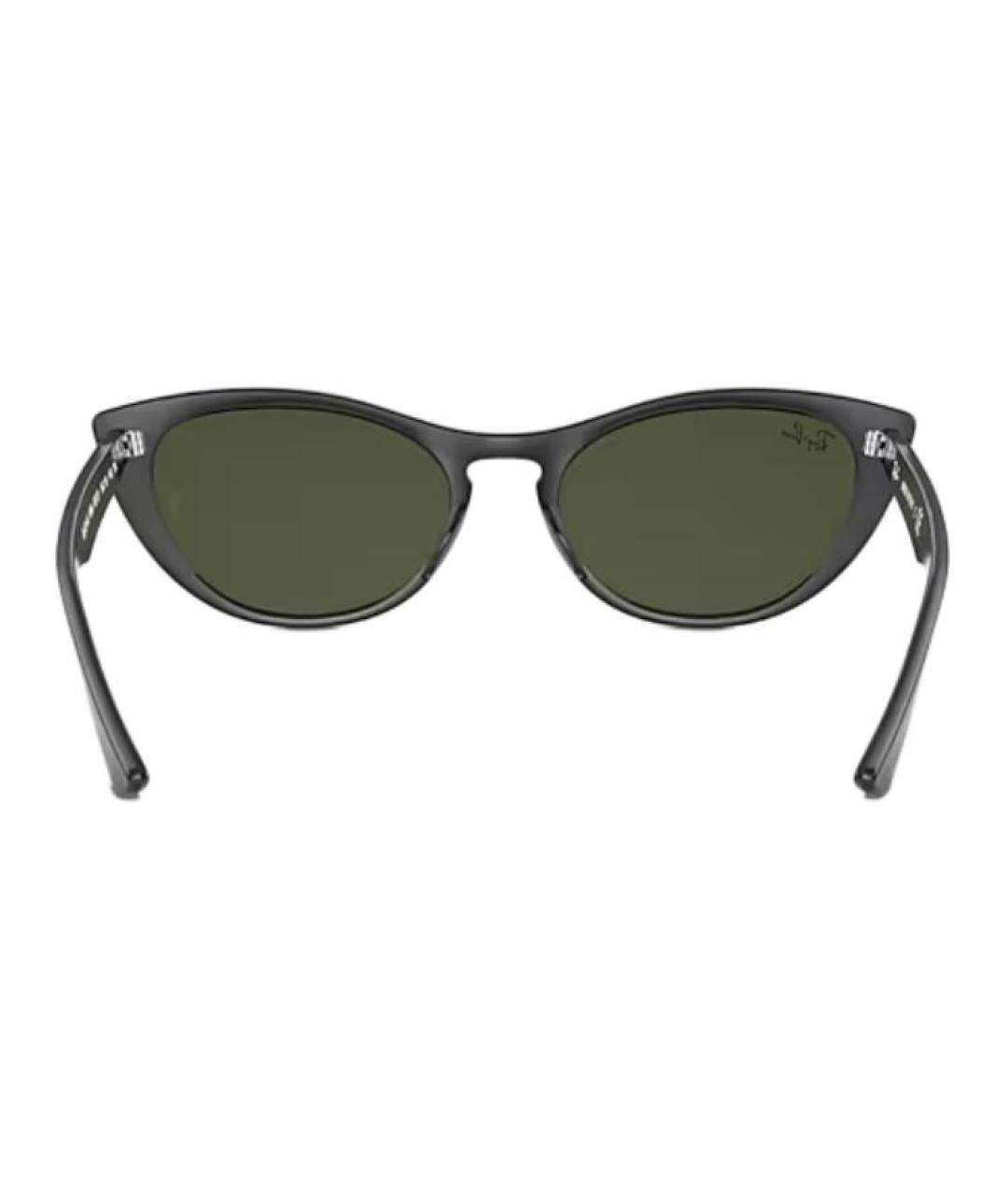 RAY BAN Черные пластиковые солнцезащитные очки, фото 4