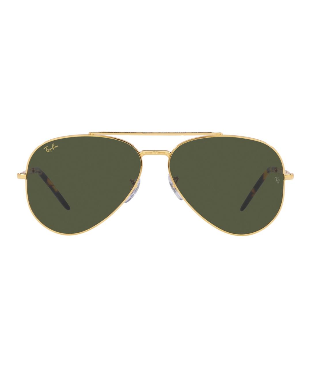 RAY BAN Золотые металлические солнцезащитные очки, фото 2