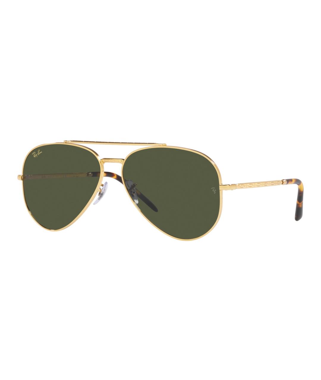 RAY BAN Золотые металлические солнцезащитные очки, фото 1
