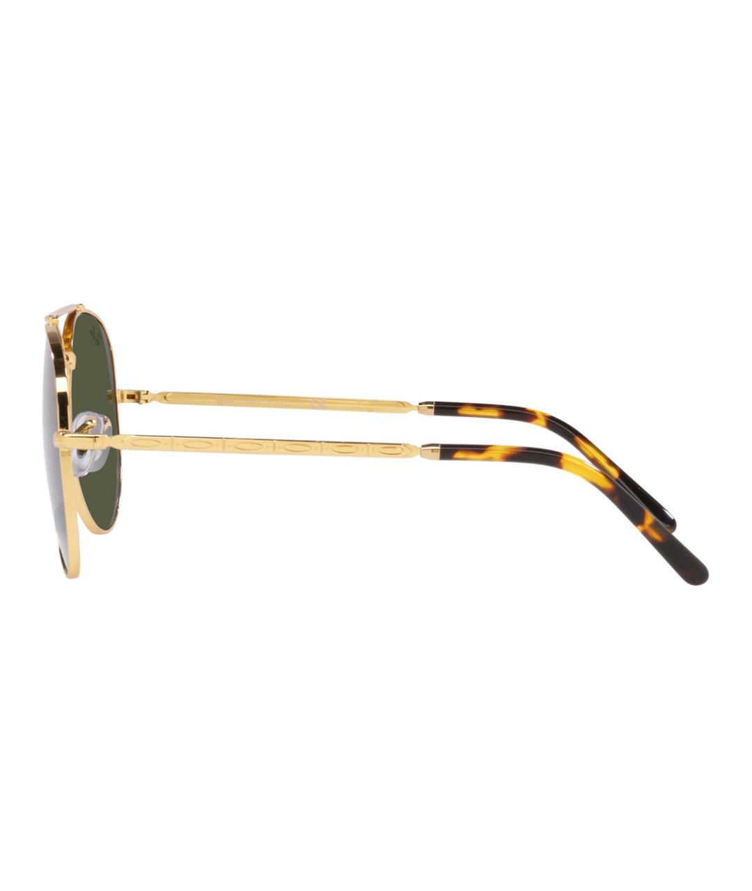 RAY BAN Золотые металлические солнцезащитные очки, фото 3