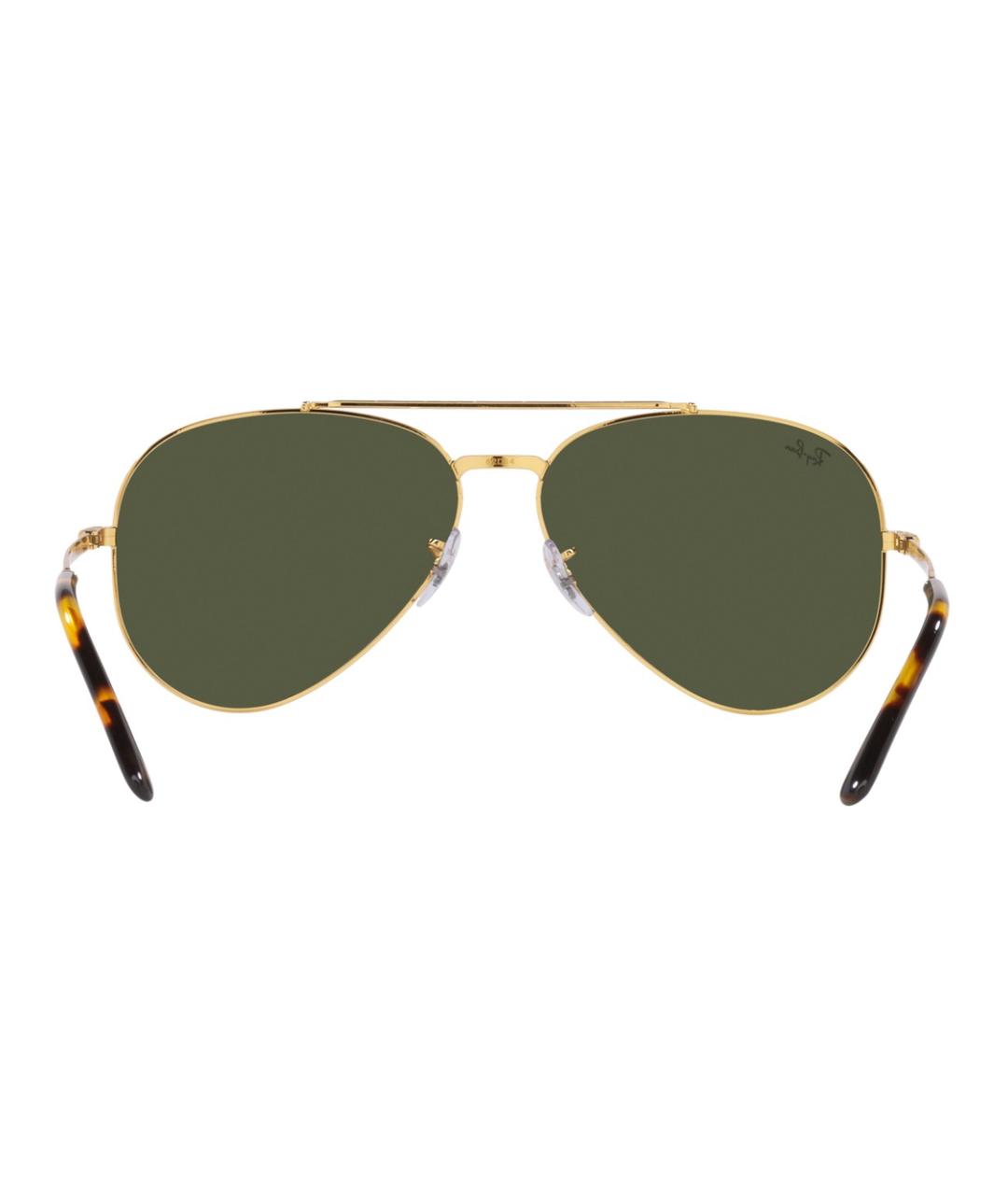 RAY BAN Золотые металлические солнцезащитные очки, фото 4